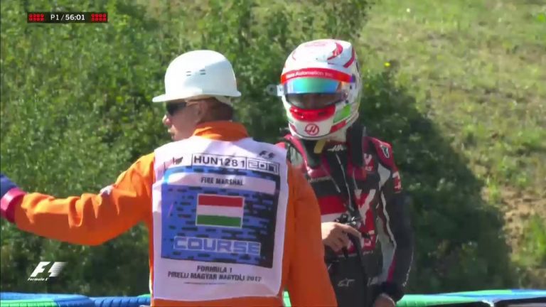 Džiovinaci avārija Ungārijas GP pirmajos treniņos