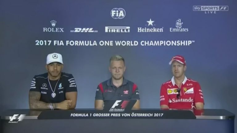 Austrijas GP preses konference – Fetels, Hamiltons, Magnusens