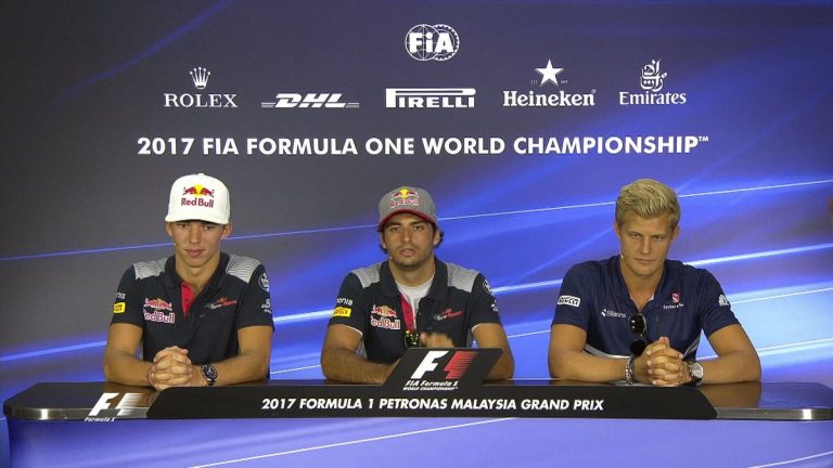 Malaizijas GP preses konference – Gazlī, Saincs, Ēriksons