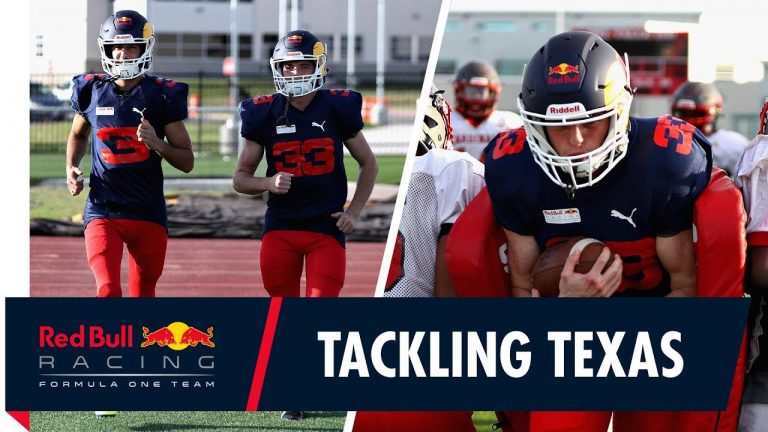 Verstapens un Rikjardo izmēģina amerikāņu futbolu Verstapens un Rikjardo izmēģina amerikāņu futbolu