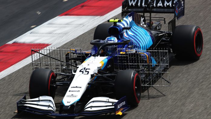 Williams-with-aero-rake-in-2021-F1-testing
