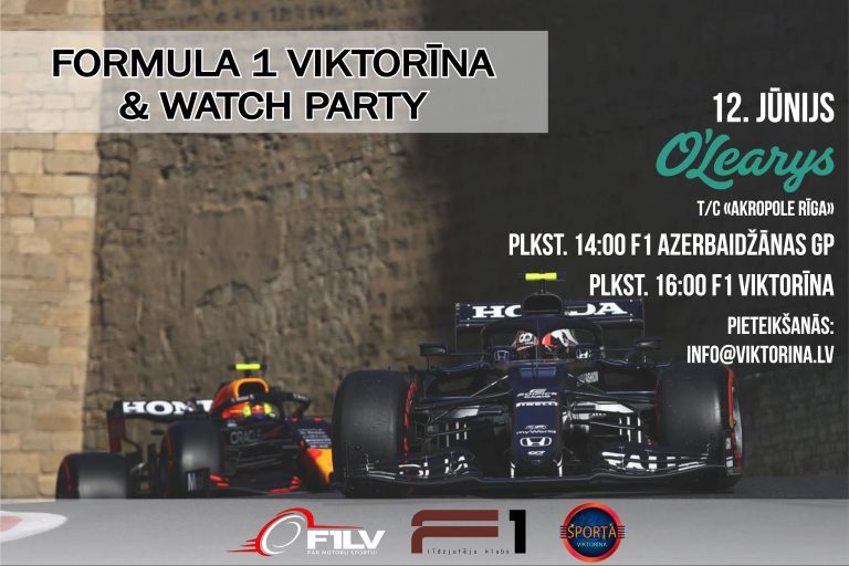F1 Viktorīna un kopīgā skatīšanās – piesakies pasākumam 12. jūnijā!