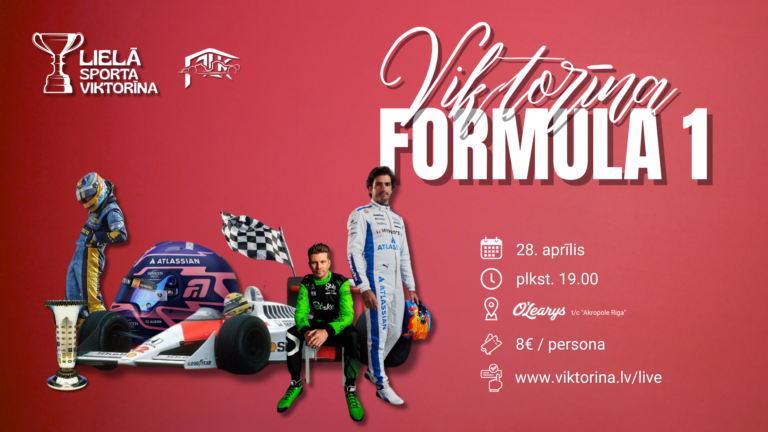 F1 viktorīna jau 28. aprīlī!