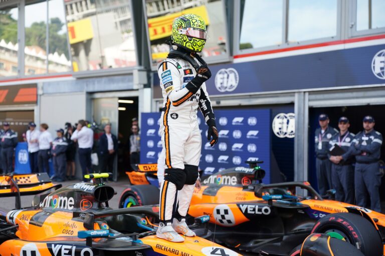 Noriss pirmo reizi karjerā uzvar Monako trasē