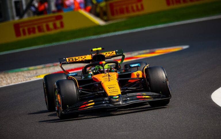 Noriss uzveic Piastri Beļģijas F1 posma kvalifikācijā