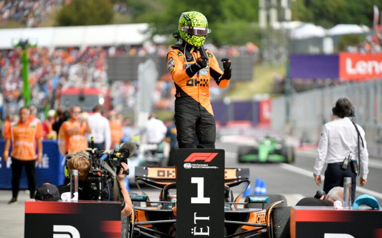 Noriss ar vienu pitstopu uzvar Ungārijas GP