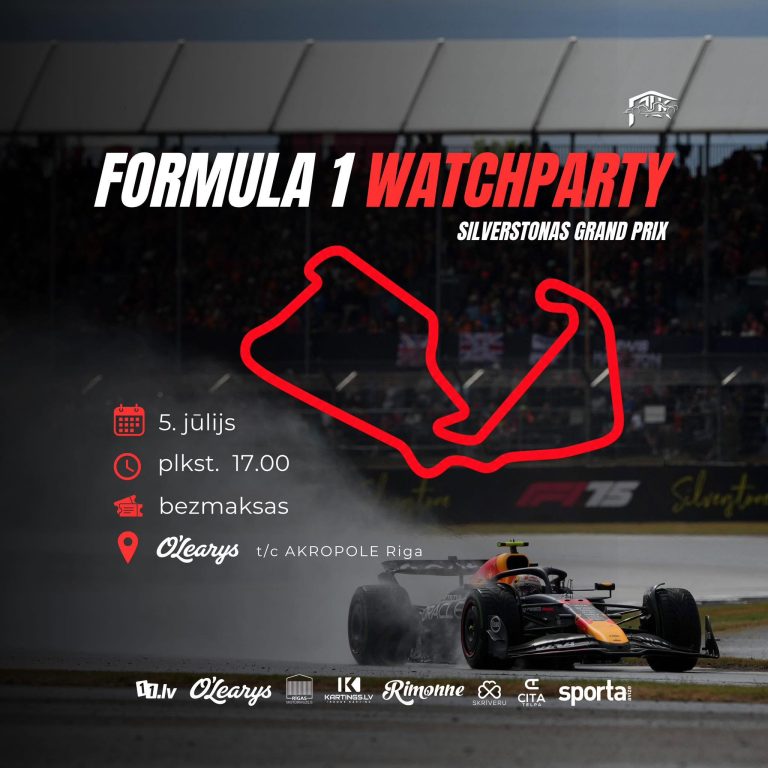 F1 sacīkstes kopīga skatīšanās šajā svētdienā!